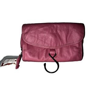 American Procurement Co‎ Pink Leather Travelers Hanging Toiletry Bag Organizer